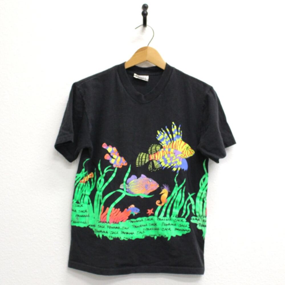 Vintage Panama Jack Tropical Fishes T Shirt Small